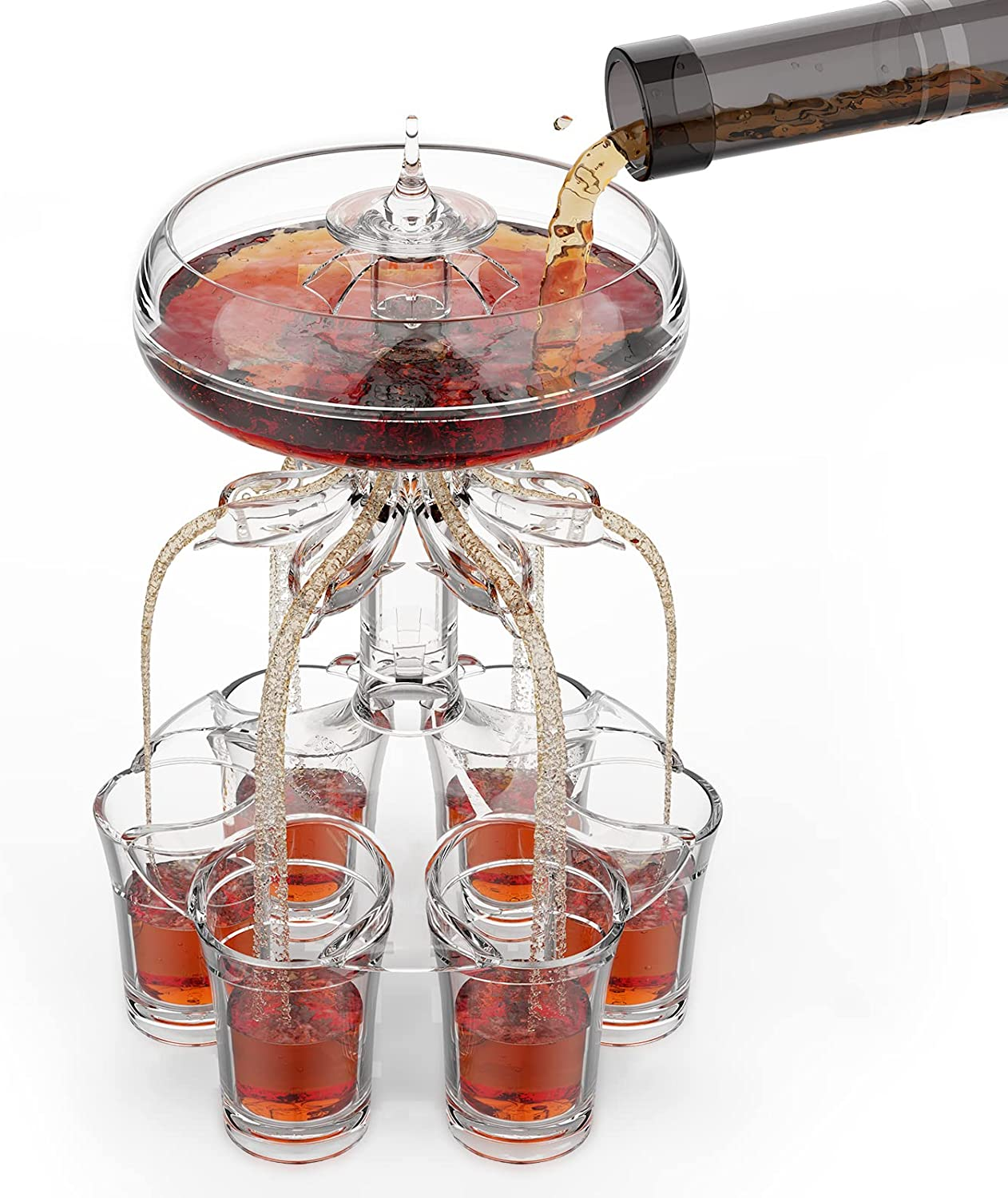 Lighting 6-Shot Glass Dispenser in Use